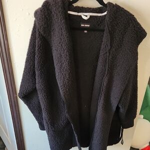 Room Service Black Hooded Sherpa Robe